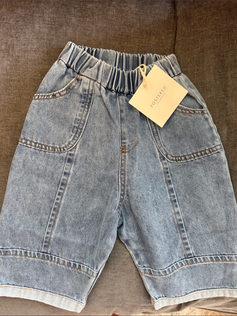 Fostered Collection Light Blue Elastic Waist Denim Jeans